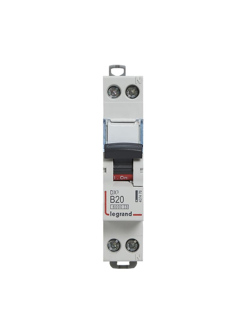Wyłącznik Nadprądowy S 301N 1P+N B 20 6kA DX3 407476 LEGRAND