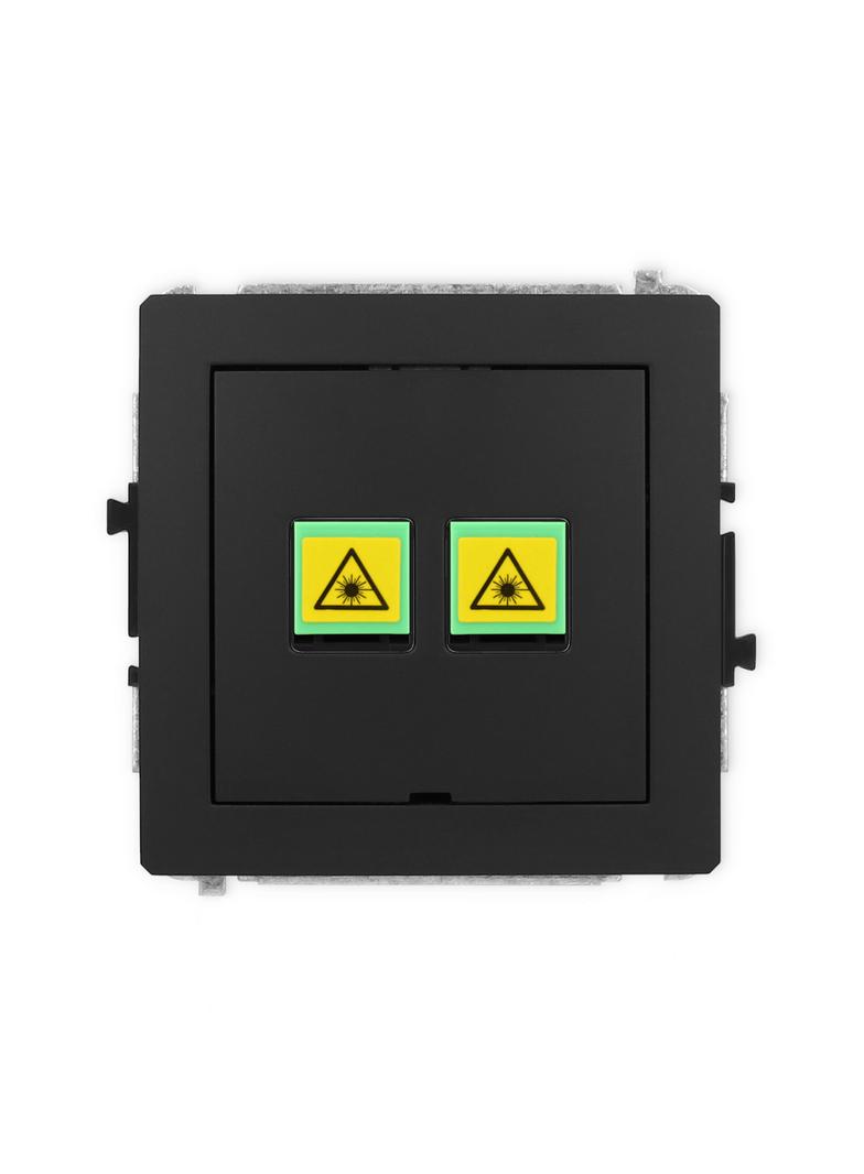 DECO Mechanizm gniazda światłowodowego/optycznego podwójnego, bez pola opisowego czarny mat