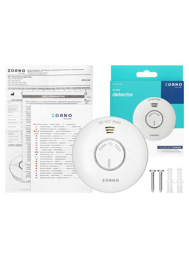 Bateryjny czujnik dymu, wbudowana bateria, żywotność sensora i baterii 10 lat