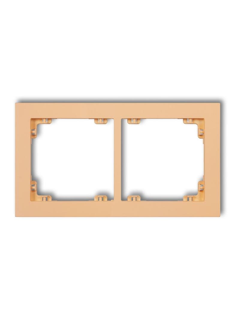 DECO Ramka uniwerstalna podwójna z tworzywa DECO Pastel Matt brzoskwiniowy