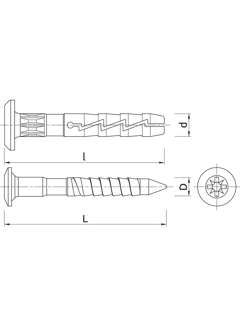 Kołek wbijany FX-N-K nylonowy szybkiego montażu z kołnierzem 6x40 mm 100szt. R-FX-N-06K040 RAWLPLUG