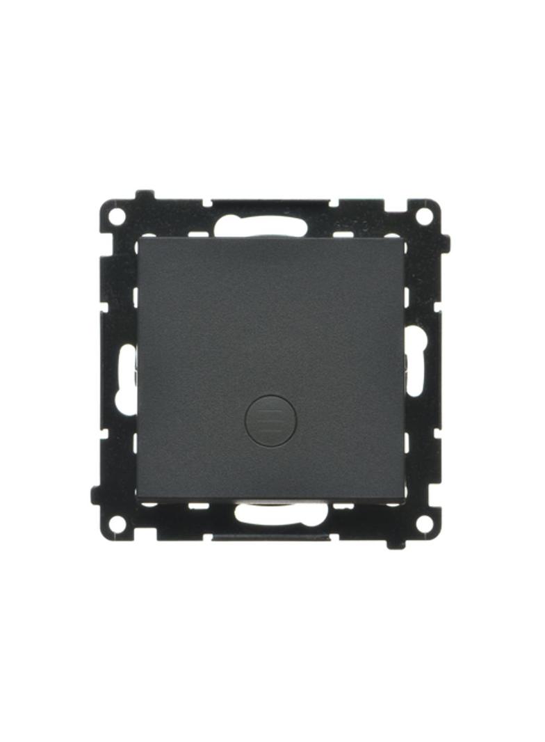 Simon 55 Przycisk zwierny pojedynczy zwierny z podświetleniem LED szybkozłączka Czarny mat