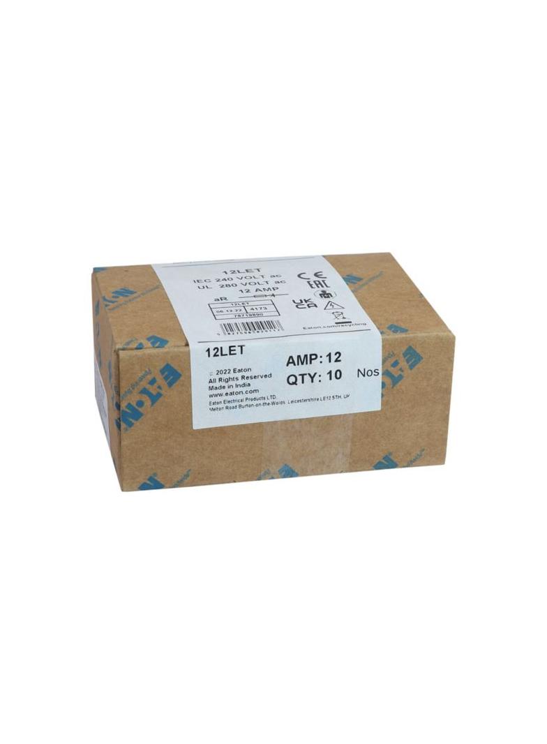 12A 240V AC TYPE T FUSE(10) Wkładka szybka 12A AC 240V DC 150V BS88 18x56 mm aR BS 12LET EATON