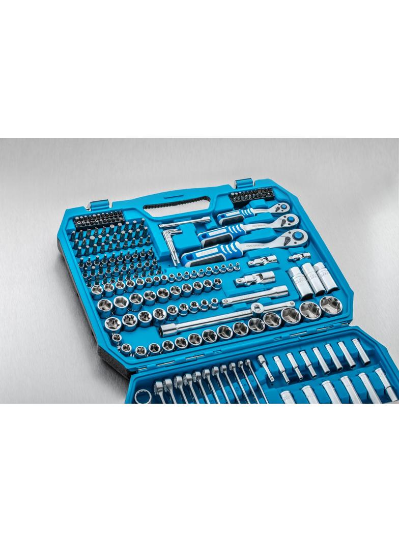 Zestaw narzędzi 222 szt. CrV, 1/4", 3/8", 1/2"