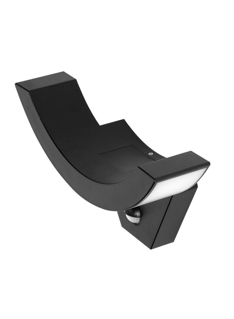 SPINEL LED 10W oprawa ogrodowa z czujnikiem ruchu 140st 800lm IP54 4000K IK10 czarna AD-OP-6119BLPMR