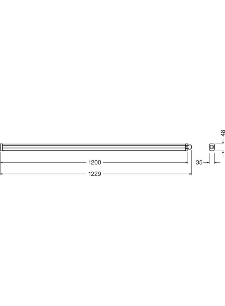 Oprawa hermetyczna LED Damp Proof 1200 36W 4000lm 4000K IP65 Slim Value 4058075066458 LEDVANCE