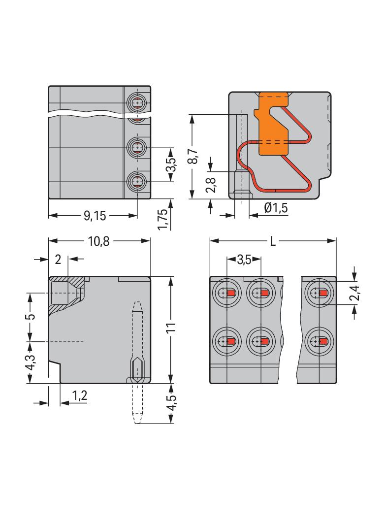 złączka nasadzana 2-przewodowa