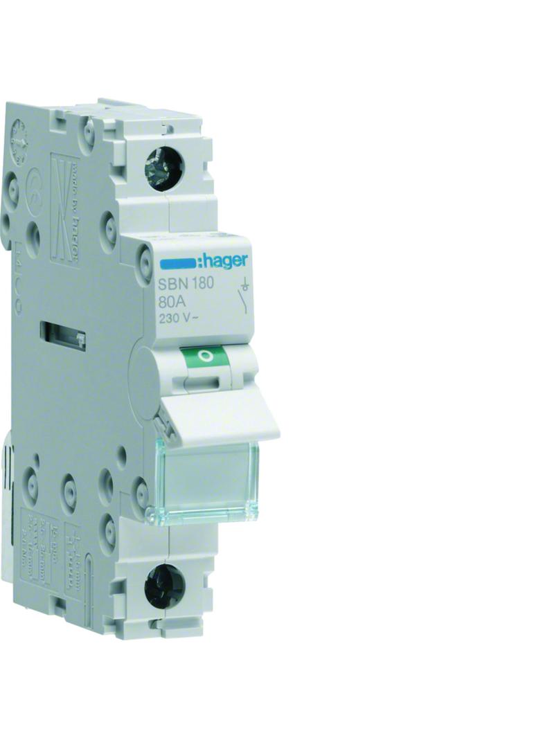 Modułowy rozłącznik izolacyjny 1P 80A 230VAC SBN180 HAGER