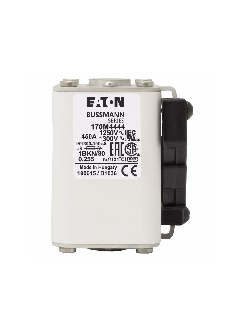 FUSE 450A 1250V 1BKN/80 AR CU Wkładka szybka 450A AC 1250V rozmiar 1 53x69x80 mm aR IEC UL 170M4444