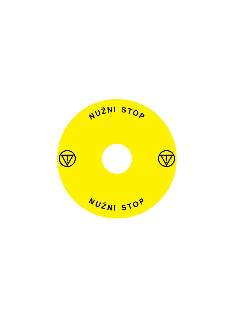 Ex9P1 H S9RS Naklejka wyłącznika awaryjnego do Ex9P1 H średnica 90mm samoprzylepna żółta RS 106818