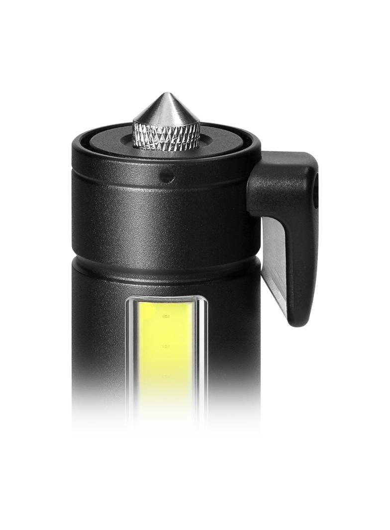 Latarka LED, 270/105lm, 1200mAh, przecinak do pasów, młotek bezpieczeństwa