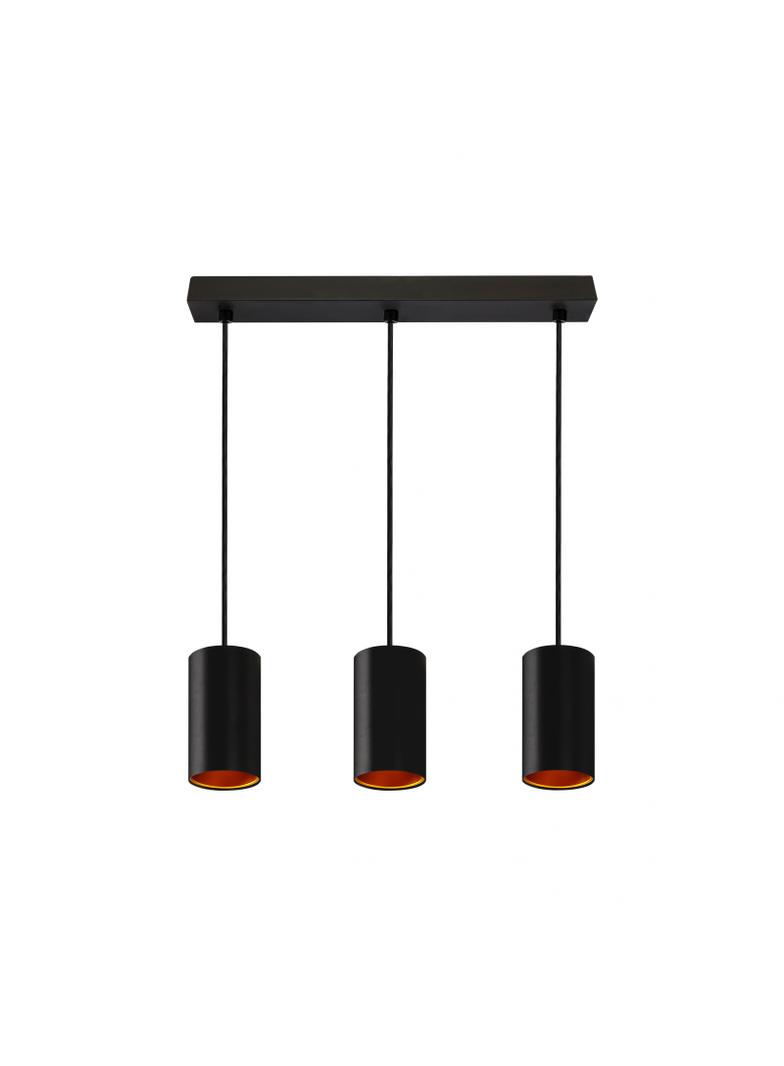 CHLOE GU10 x3 IP20 czarna złota zwis baza prostoką