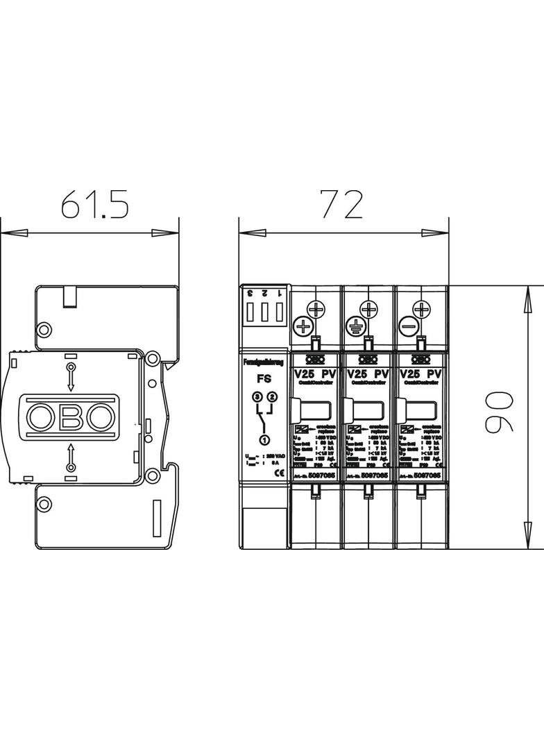 V25-B+C 3PHFS900, OGRANICZNIK PRZEPIĘĆ