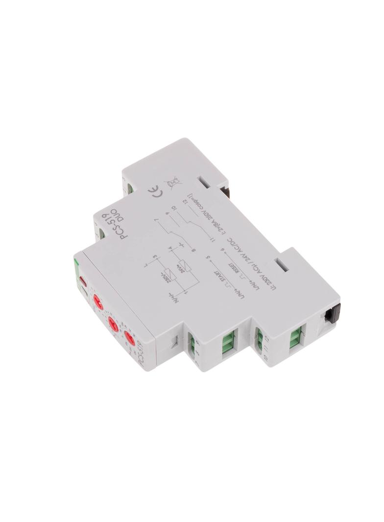 Przekaźnik czasowy 10-funkcji styki 2Z/R Uniwersalny 24V lub 230V PCS-519 DUO PCS-519DUO F&F