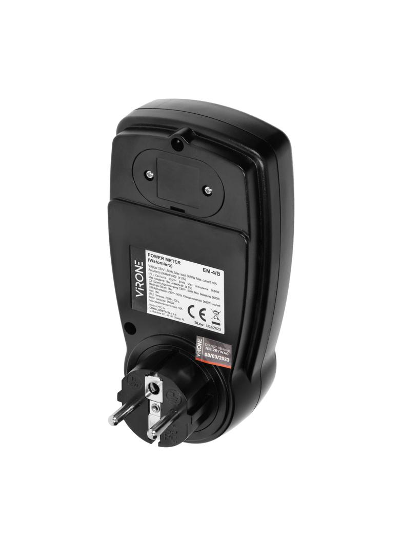 Jednotaryfowy watomierz kalkulator energii z wyświetlaczem LCD jedna taryfa wbudowany akumulator EM-