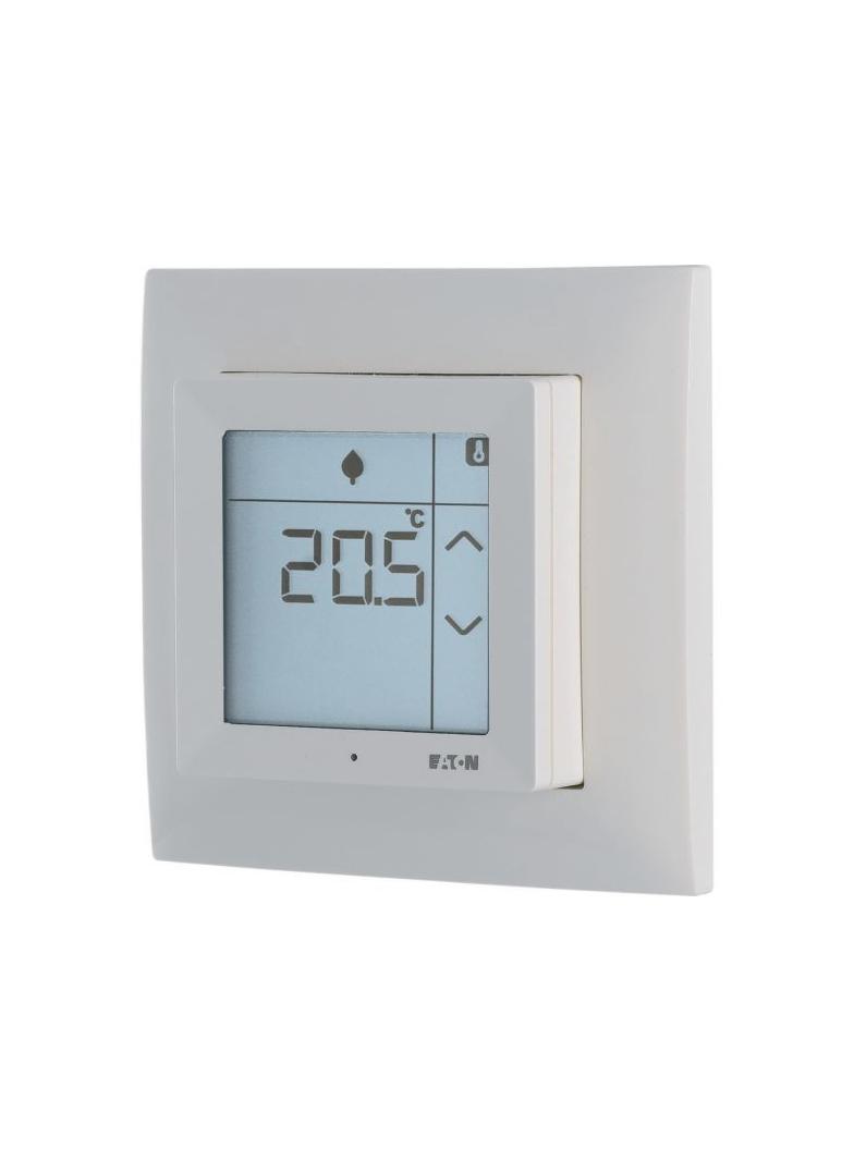 CPAD-00/198 Termostat z wyświetlaczem LCD biały typu Pure z ramką 187712 EATON