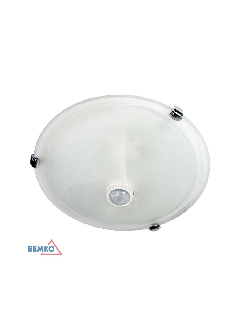 PLAFONIERA TAZAN Z CZUJ. PODCZER. 2X40W E27 IP20 FI-40 SZKŁO+STAL