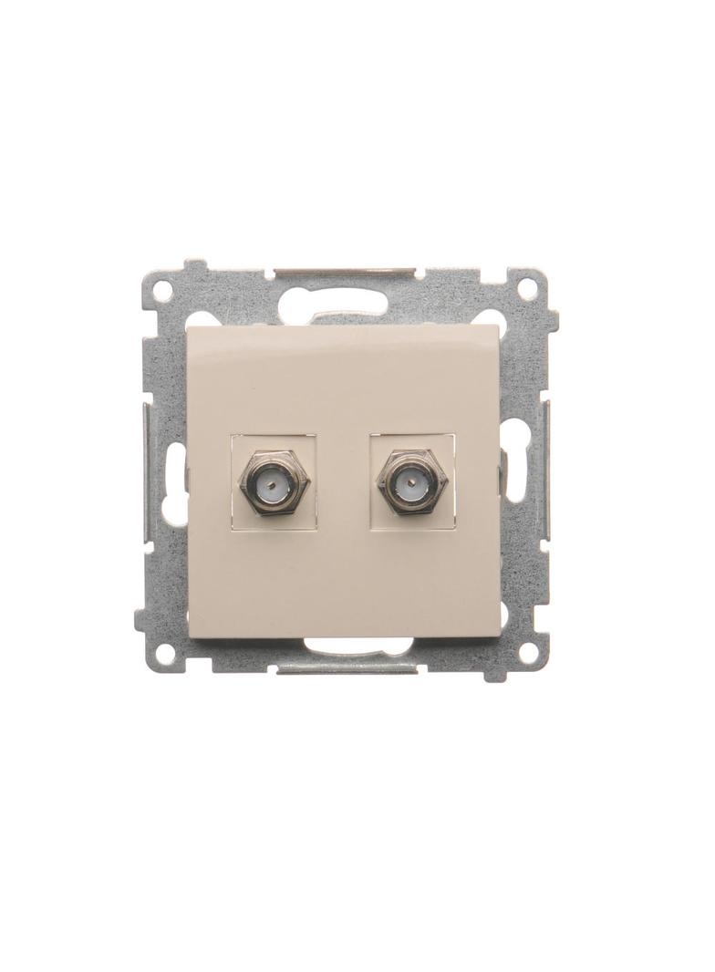 Simon 54 Gniazdo antenowe typu podwójne Do instalacji indywidualnych kremowy