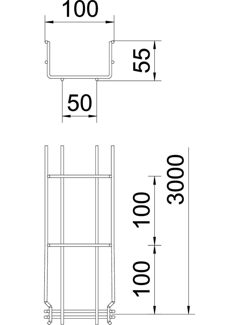 GRM 55/100, KORYTKO SIATKOWE GRM 55X100X3000