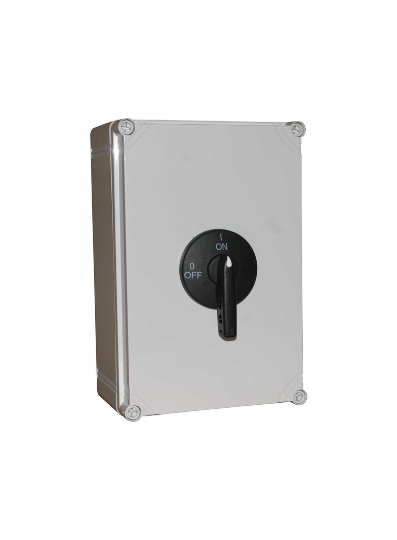 ROZŁĄCZ.IZOL.3 BIEGUN.+ N(NIEROZŁ.) 160A W OBUDOWIE Z ABS Z POKRĘTŁEM Ż/C