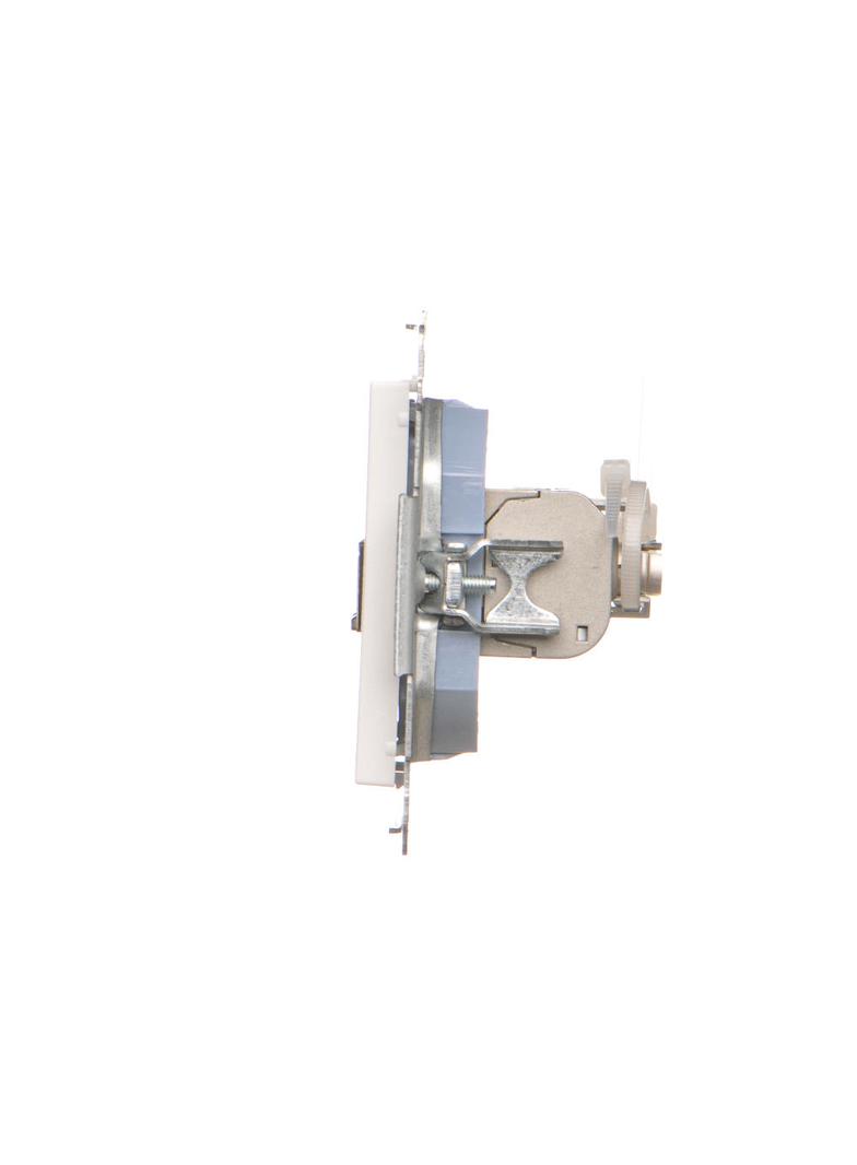 Simon 55 Gniazdo komputerowe podwójne RJ45 kategoria 6 ekranowane z przesłoną przeciwkurzową Biały m