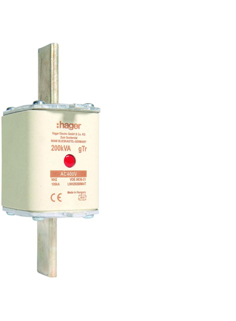 Wkładka bezp. nożowa NH2 wsk.podw. uchwyt nieiz. gTr 289A 400VAC LNH20289M4T HAGER