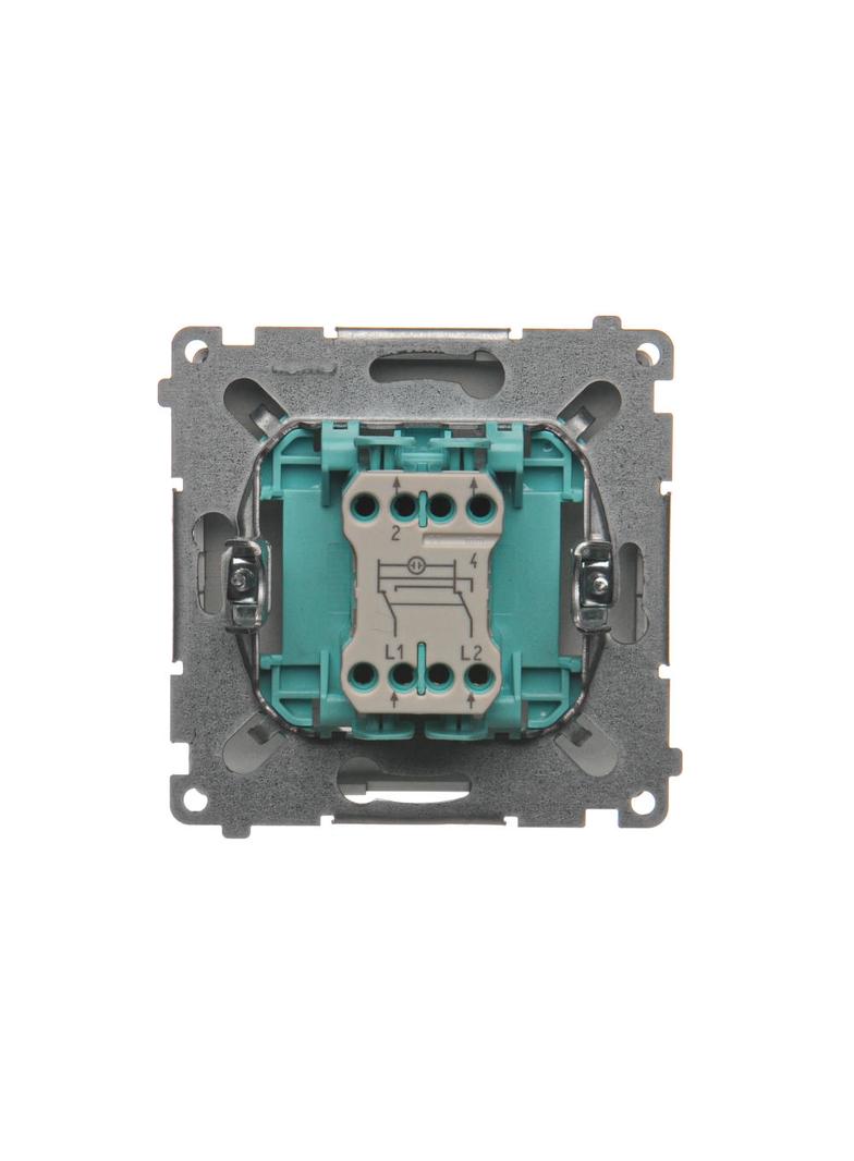 Simon Basic Łącznik krzyżowy z podświetleniem LED 10A 250V szybkozłączka stal inox BMW7L.01/21 KONTAKT