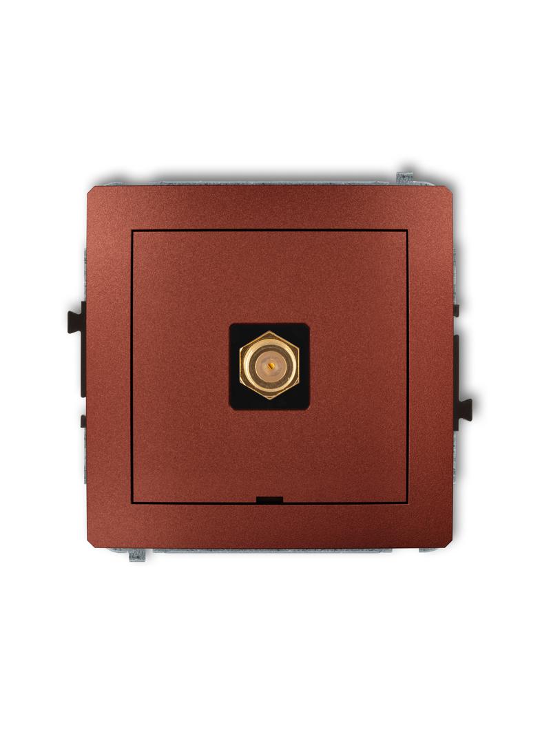 DECO Mechanizm gniazda antenowego pojedynczego typu F (SAT) pozłacany, bez pola opisowego brązowy me