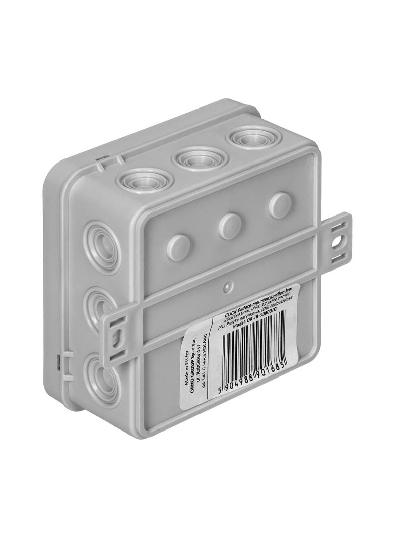 Puszka n/t CLICK IP54 12 przepustów kablowych 85x85x41mm szary OR-JB-13803/G ORNO