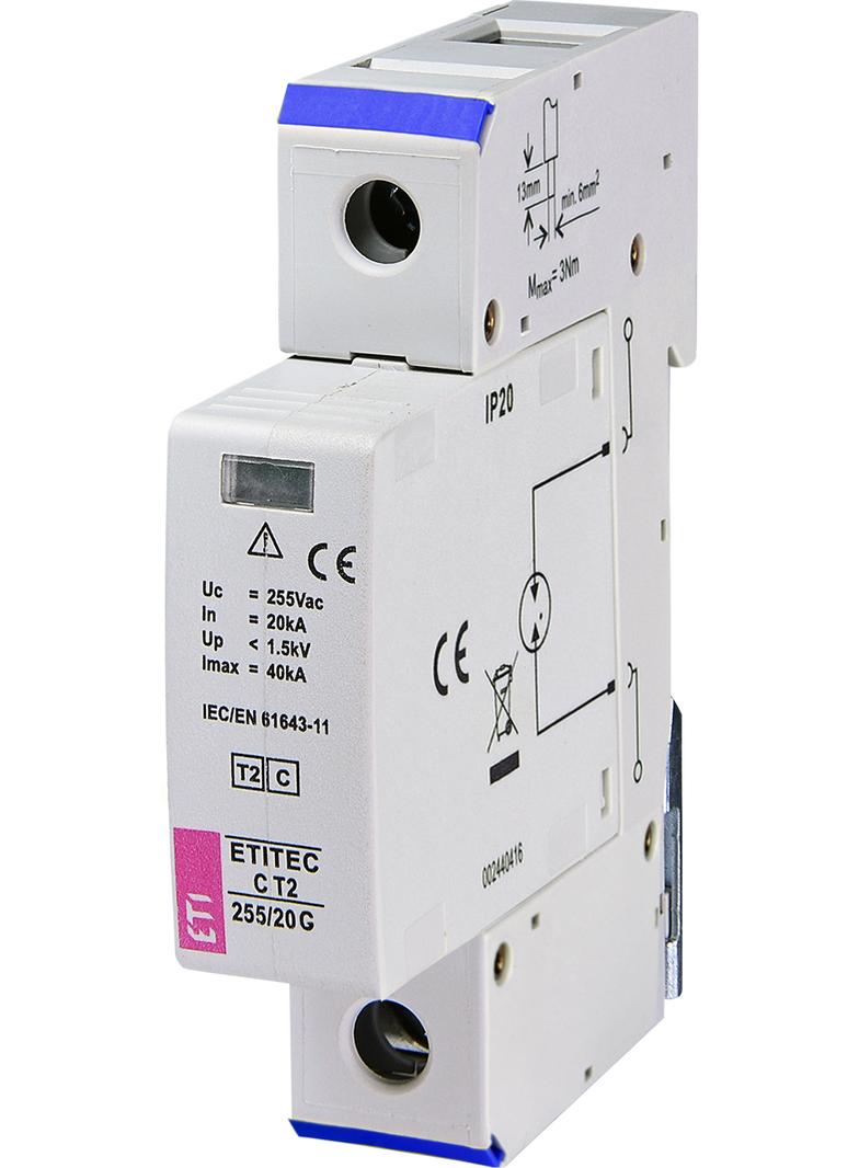 Ogranicznik przepięć T2 (C) - z iskiernikiem TEC C T2 255/20 G 002440413 ETI