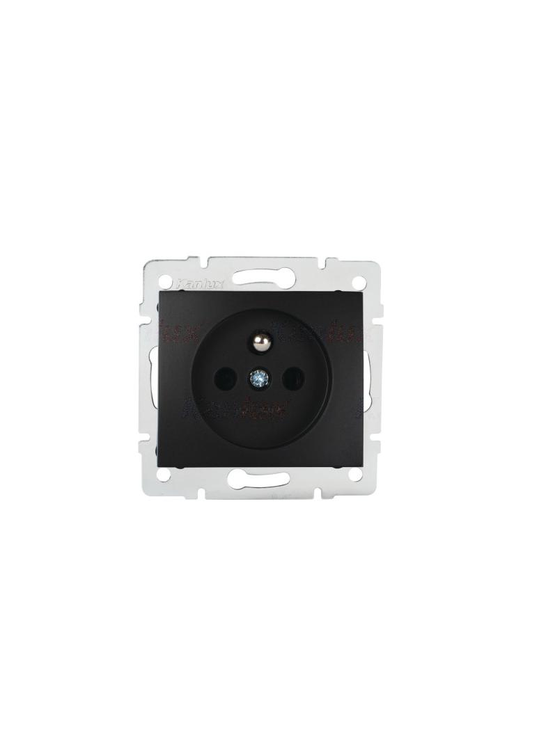 DOMO Gniazdo z uziemieniem czarne 01-1251-142 cm 36481 KANLUX