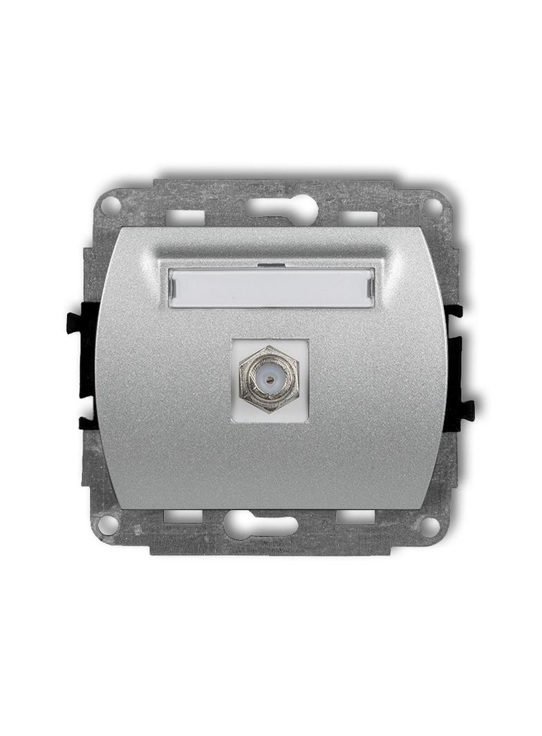 TREND Mechanizm gniazda antenowego pojedynczego typu F (SAT) pozłacany srebrny metalik