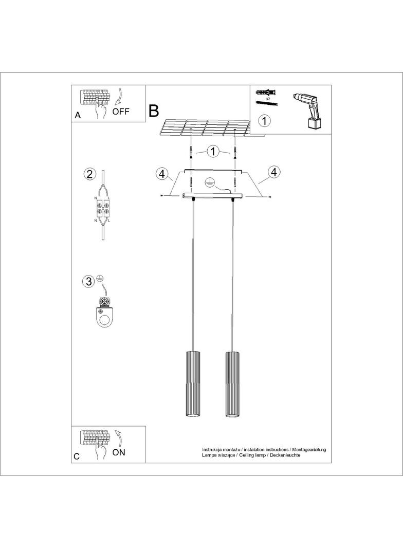 Sollux Lampa wisząca KARBON 2 czarny SL.1574