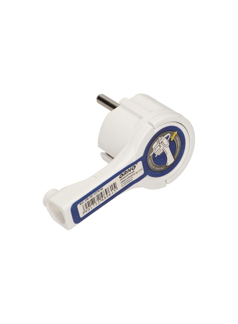 Wtyczka płaska, Uni-Schuko z uchwytem, rozbieralna, biała OR-AE-1379/W ORNO