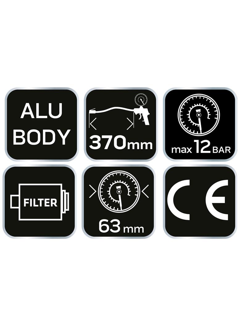Pistolet do pompowania z manometrem o 63 mm