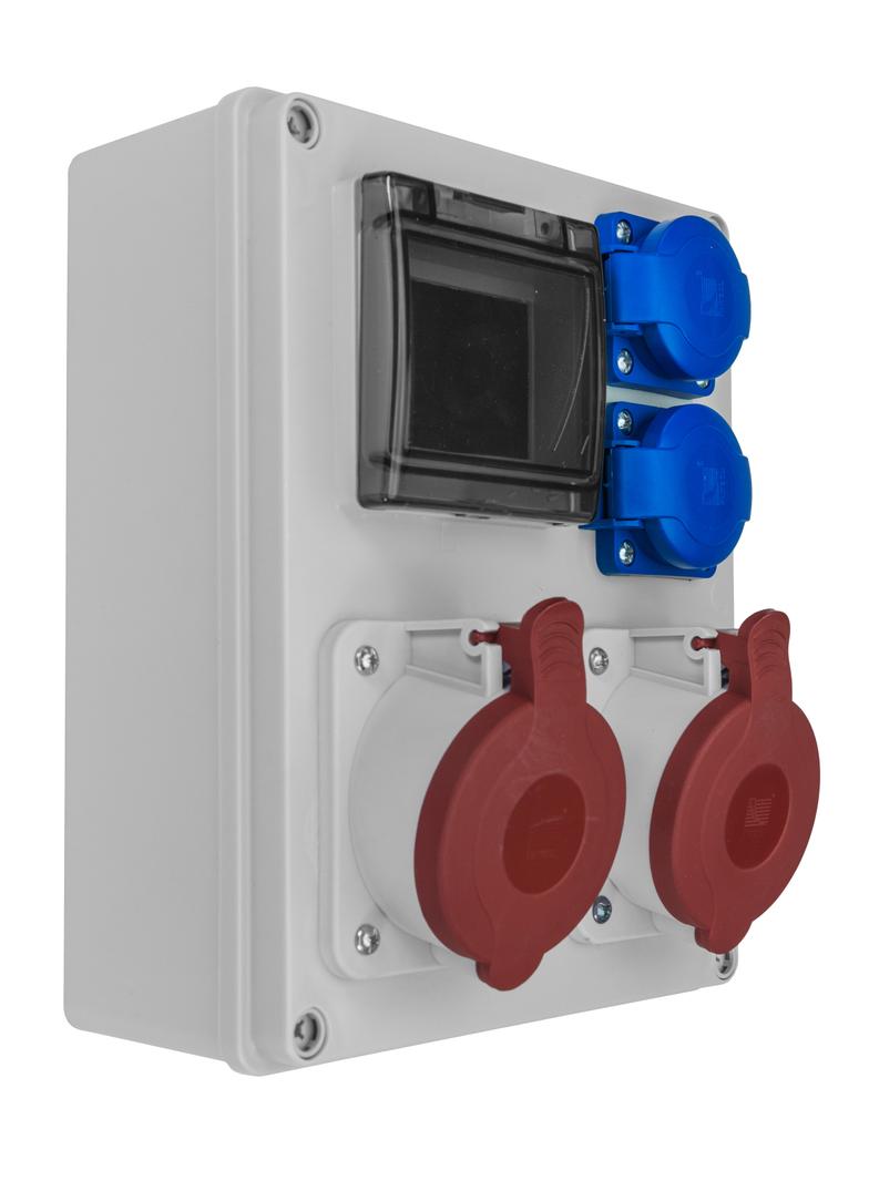 R-BOX 240R 4S,  2x32A/5p, 2x250V, puste okno