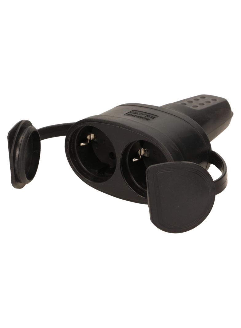 Bryzgoszczelne podwójne gniazdo gumowe IP44 wersja Schuko 16A 230V OR-AE-13117(GS) ORNO