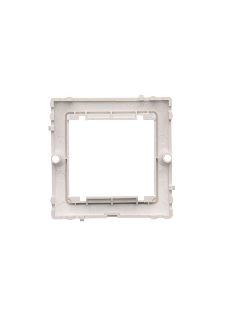 Simon Basic Adapter (przejściówka) na osprzęt standardu 45x45 mm. Montaż do puszki na wkręty biały