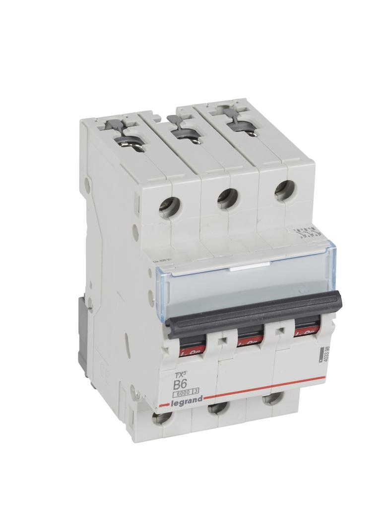 WYŁĄCZNIK NADPRĄDOWY S 303 3P B 6A 6000A SERII TX3, Legrand