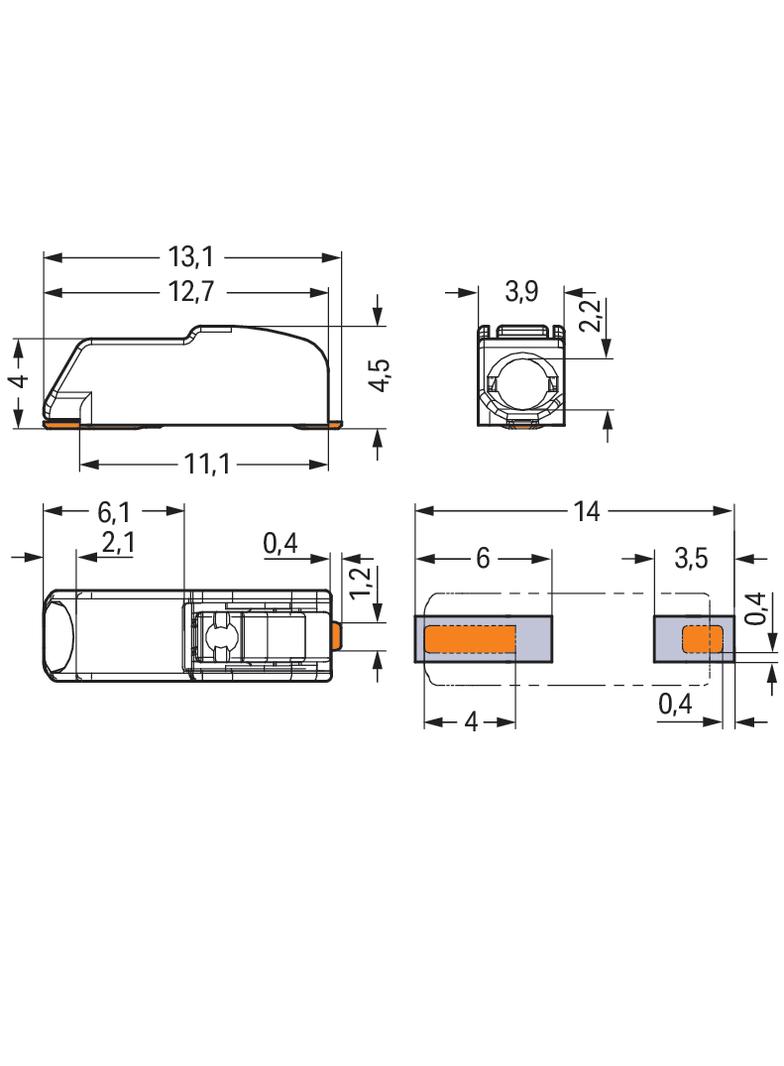 złączka SMD do płytek drukowanych z przyciskami