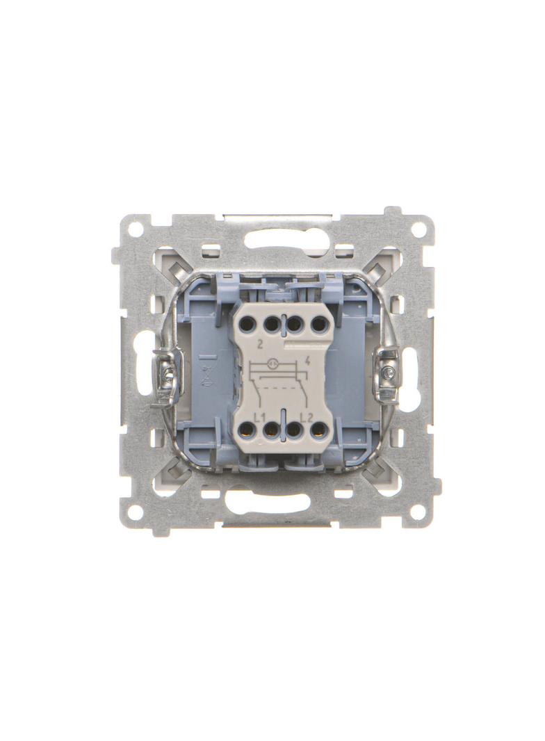 Simon 55 Łącznik krzyżowy z podświetleniem LED – piktogram schody szybkozłączka Aluminium mat TW7L.01/143 KONTAKT
