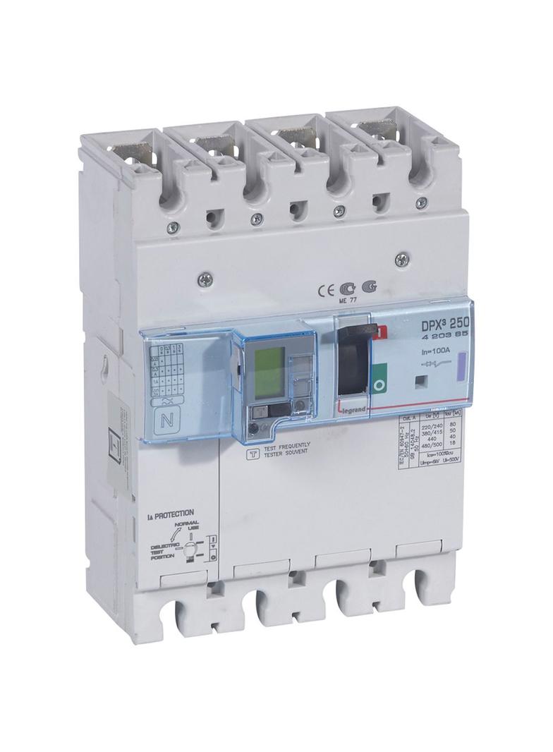 Wyłącznik DPX3 250 El Z Zab. R-Pr. 4P 100A 50Ka 420385 LEGRAND