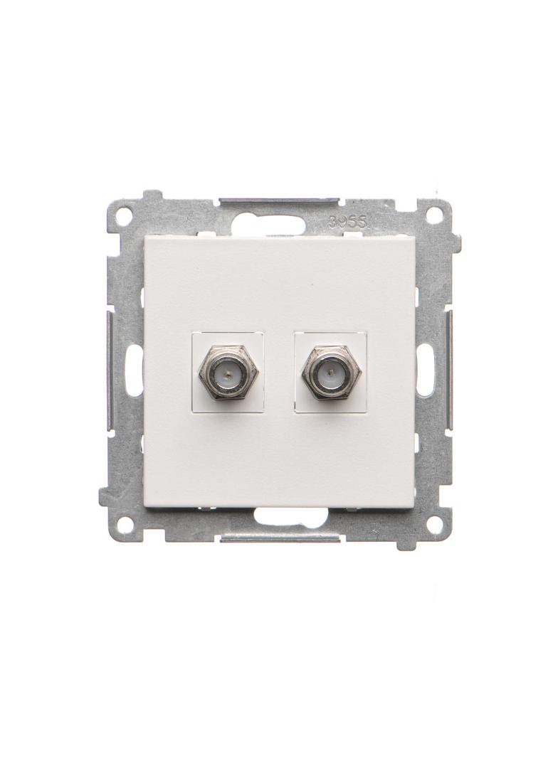 Simon 55 Gniazdo antenowe typu /F/ podwójne Do instalacji indywidualnych Biały mat