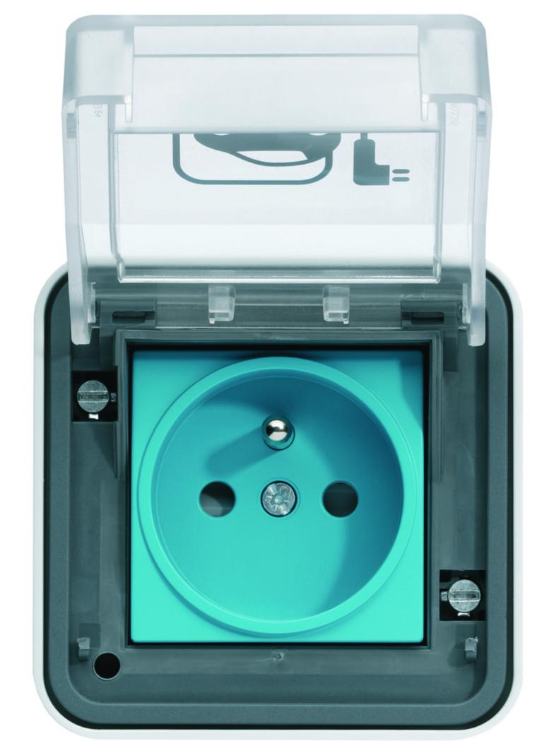 W.1 Gniazdo natynkowe do ładowania pojazdów elektrycznych IP55 szary XEV080 HAGER
