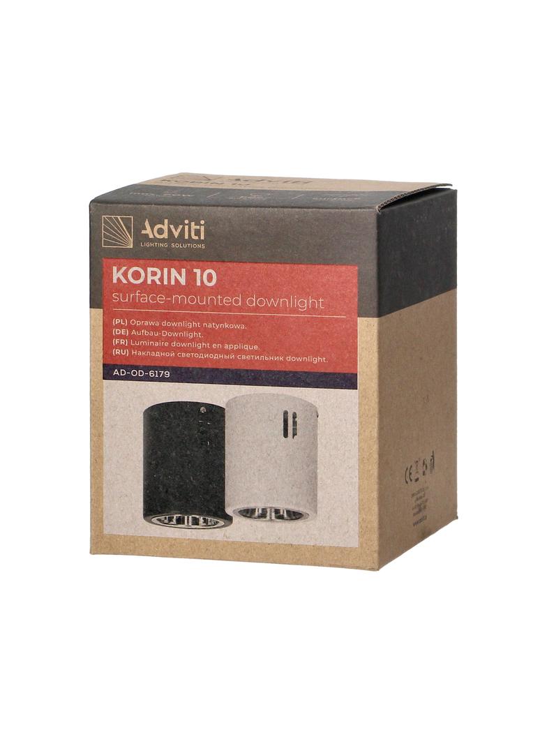 KORIN 10, oprawa typu downlight, 60W, E27, stal, czarna AD-OD-6179BE27 ORNO