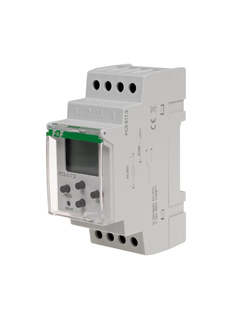 PRZEKAŹNIK CZASOWY CYFROWY, OŚIEMNASTOFUNKCYJNY, Z WEJŚCIAMI: START, STYKI: 1P, I=10A, U=24-264V, 2