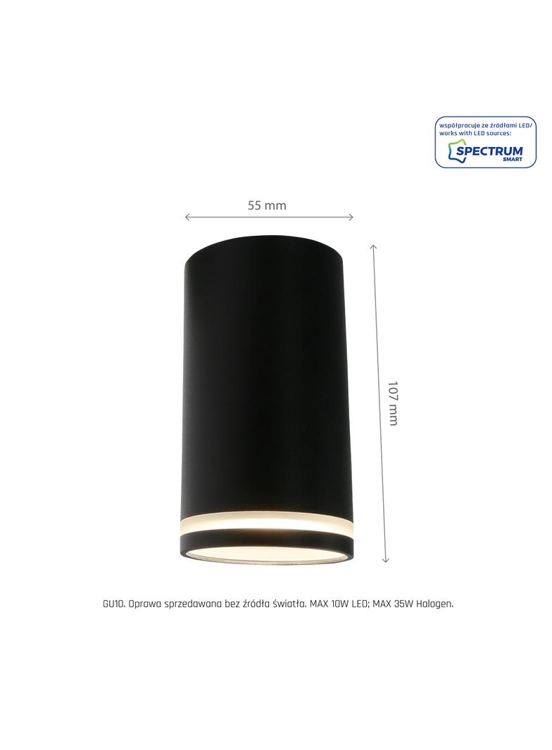 OPRAWA CHLOE MINI RING NATYNKOWA GU10 230V IP20 fi55*107mm CZARNY nieruchoma