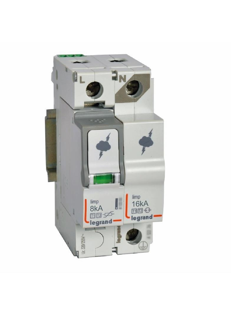 OGRANICZNIK PRZEPIĘĆ T1+T2 8/50 1P+N, Legrand