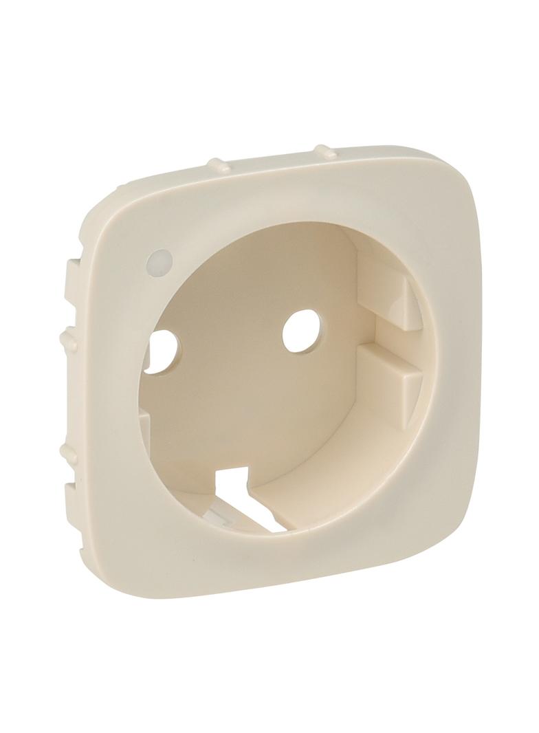 VALENA ALLURE - PLAKIETKA KREMOWA GNIAZDA POJEDYNCZEGO SCHUKO 2P+Z Z PODŚWIETLENIEM LED, Legrand