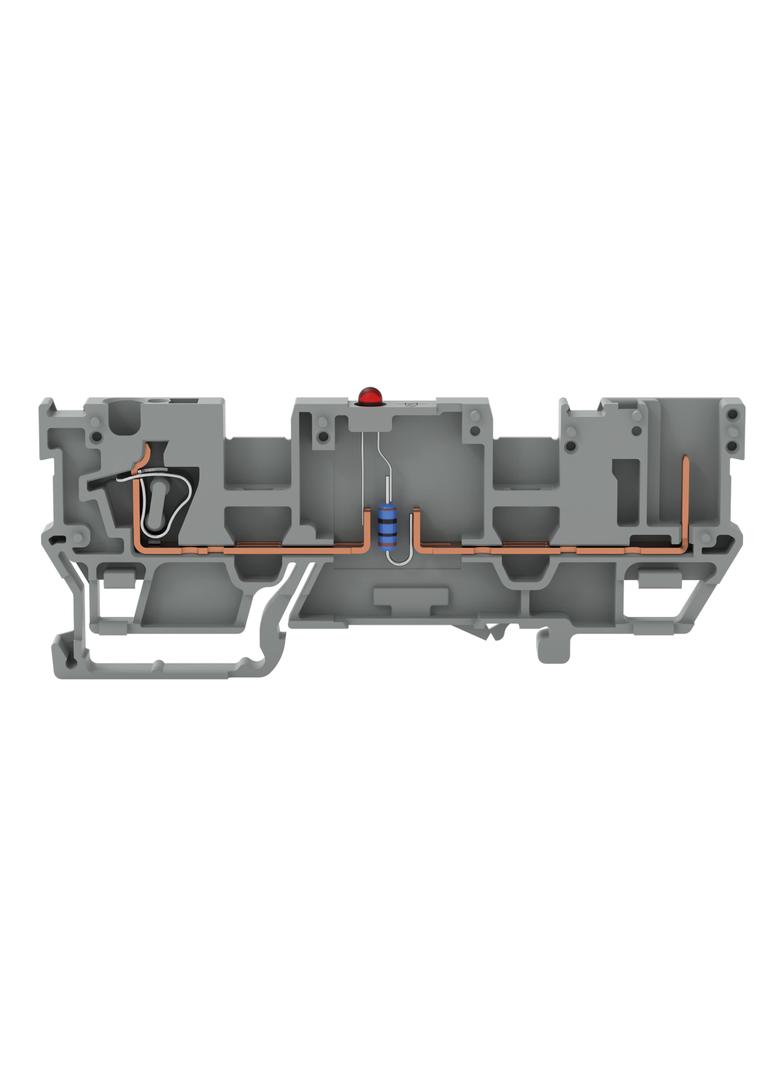 X-COM złączka bazowa 1-przewodowa/1-pinowa z LED szara /50szt./ WAGO